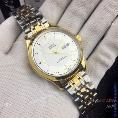 Omega Seamaster day date Watches Two Tone White Dial